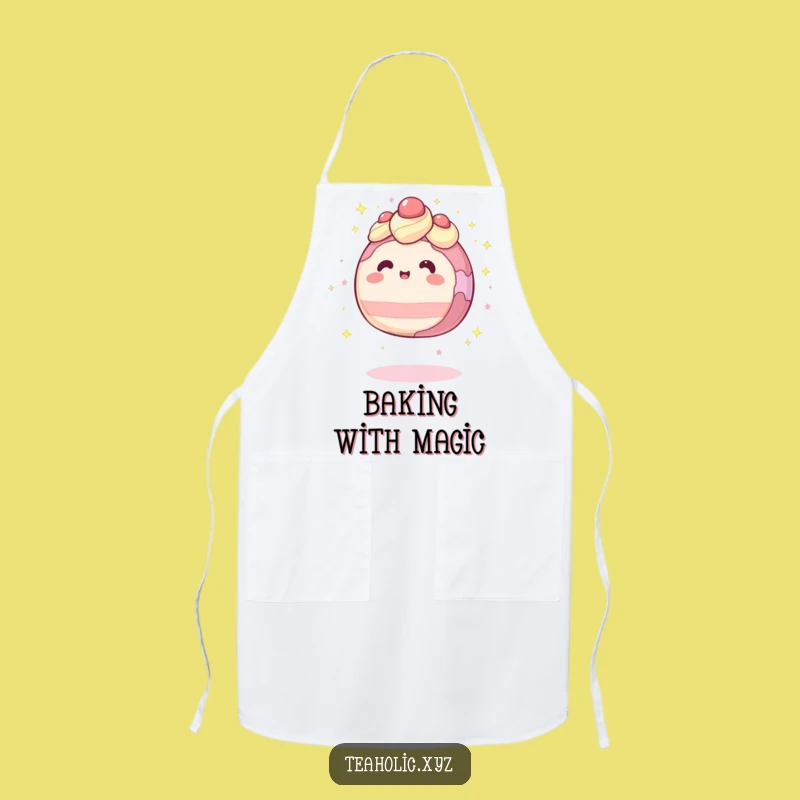Funny Levitation Cake Sparkle Apron: Cook with Magic, Enchanting Gift