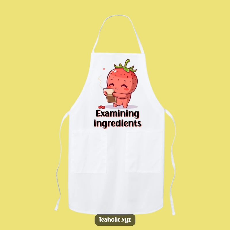 Funny Kitchen Curious Strawberry Apron - Teabag Inspector Baker Gift