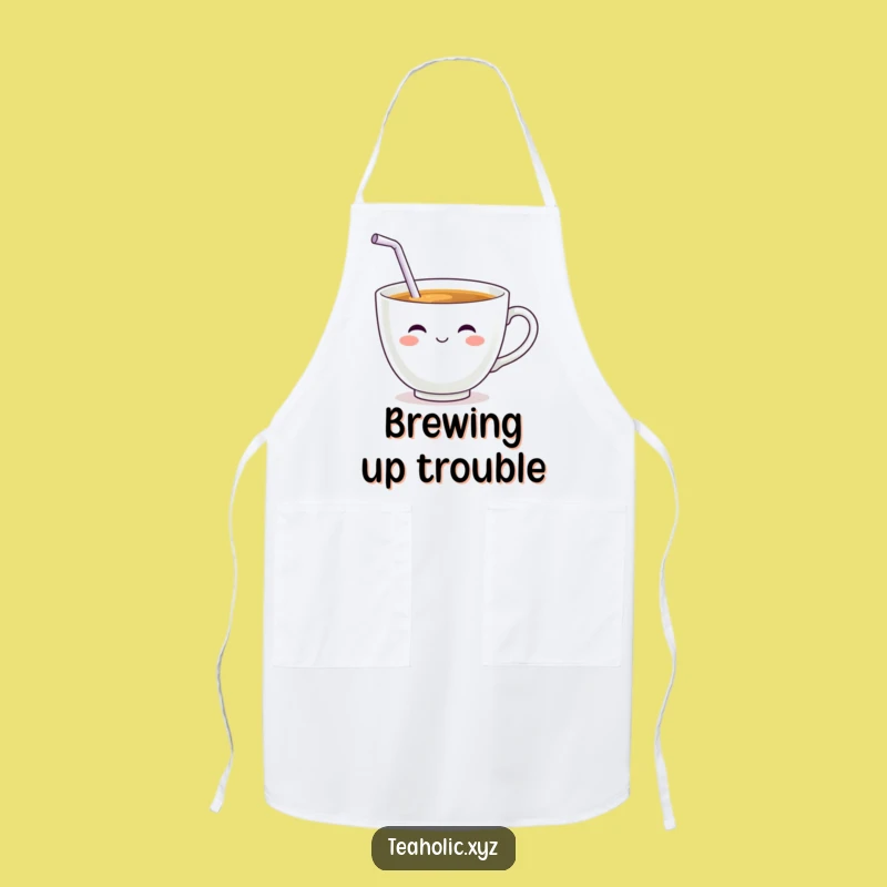 Funny Teacup Sip Apron: Chef Character Kitchenwear, Perfect Humorous Gift!