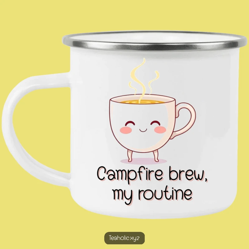Funny Teacup Pouring Camping Mug - Cheerful Sips on the Go!