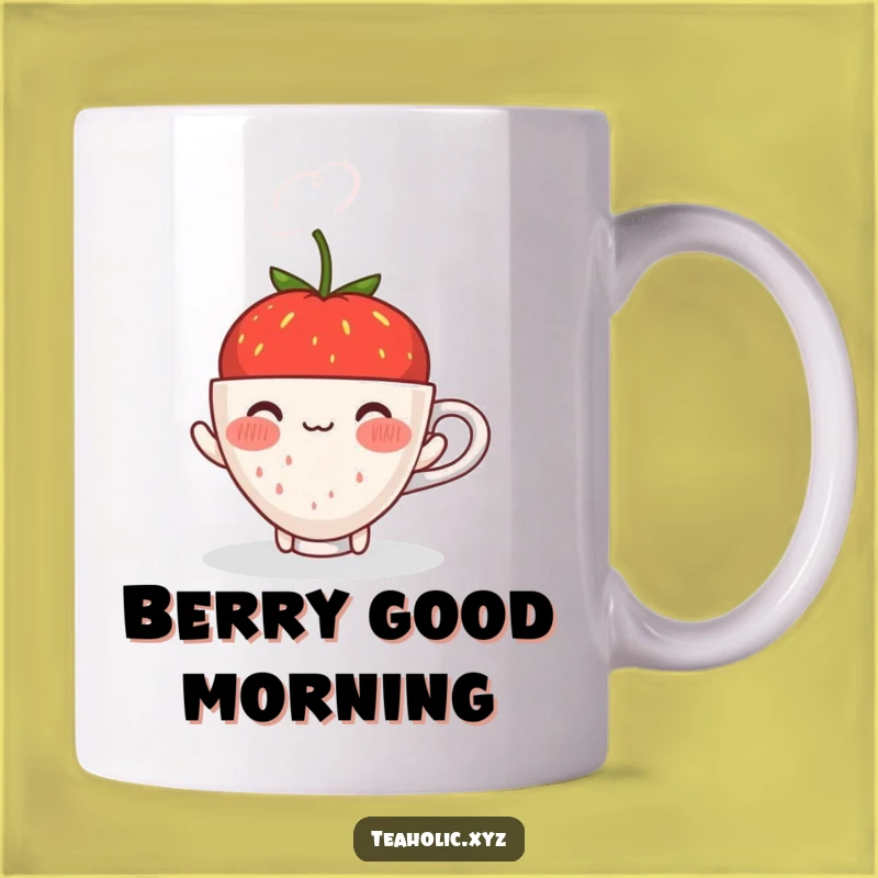 Funny Strawberry Tea Mug: Sweet & Shy Comfort, Perfect Funny Gift