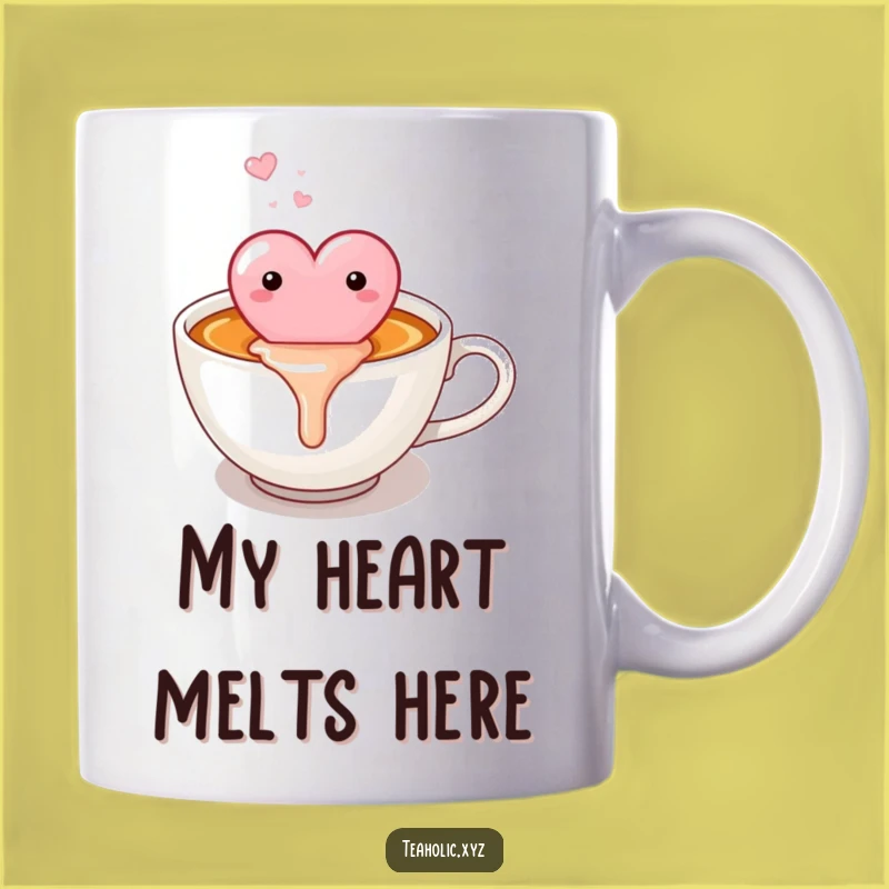 Funny Candy Heart Tea Mug: Sweet Melty Delight, Perfect Funny Gift