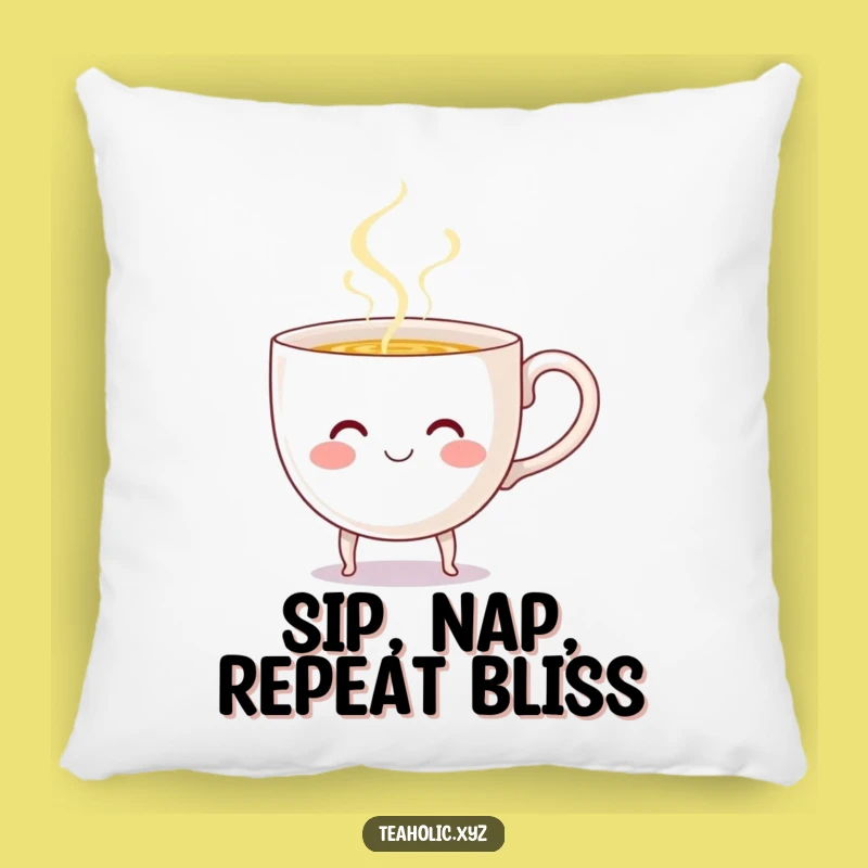 Funny Smiling Teacup Pillow - Cozy Comfort with a Cheerful Pour!