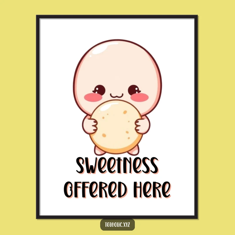 Funny Shy Macaron Digital Art: Instant Sweetness for Your Walls