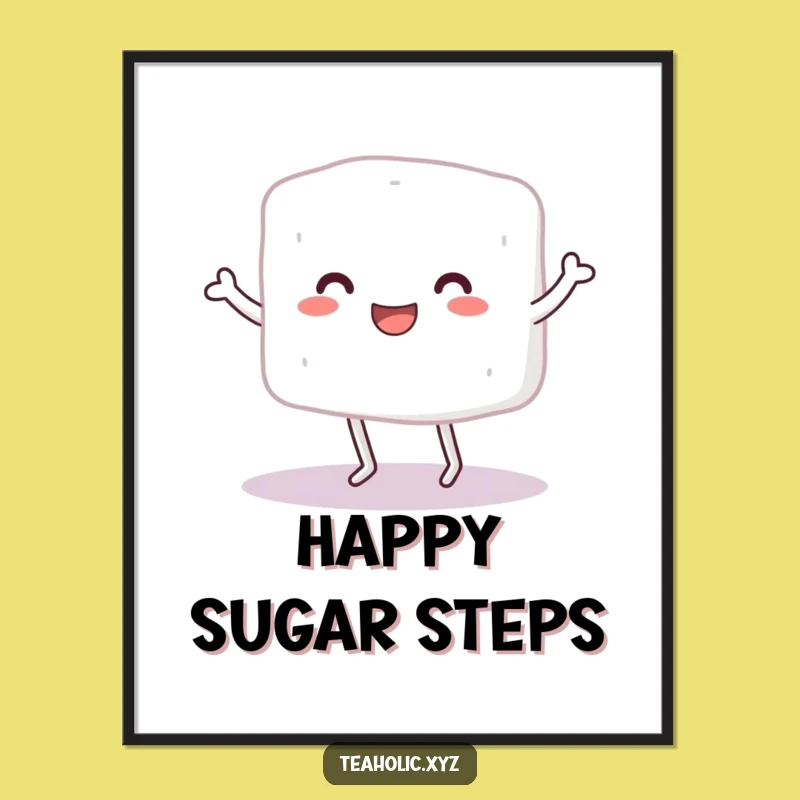 Funny Sugar Cube Dance Digital Print: Whimsical Character Art, Perfect Humorous Gift!