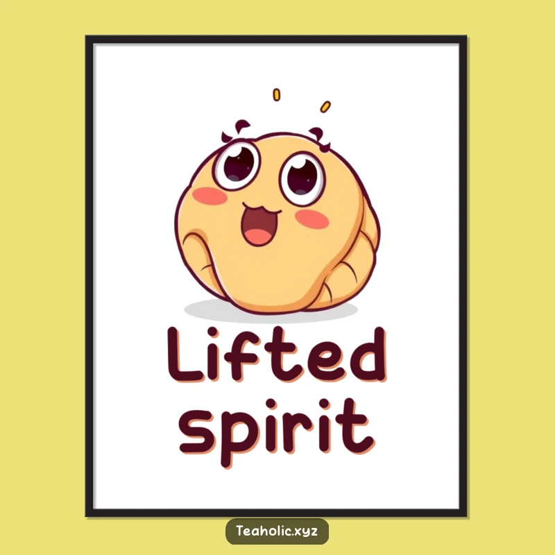 Funny Surprised Croissant Digital Art: Instant Joyful Pastry Wall Decor Download