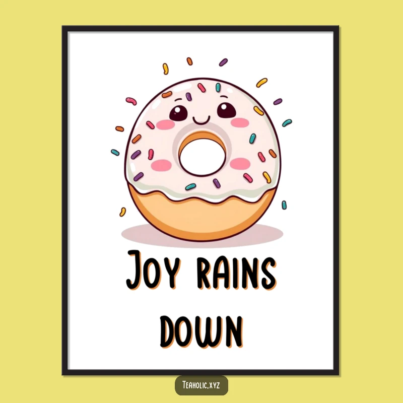 Funny Donut Sprinkle Joy Digital Art: Instant Cheerful Decor for Your Space