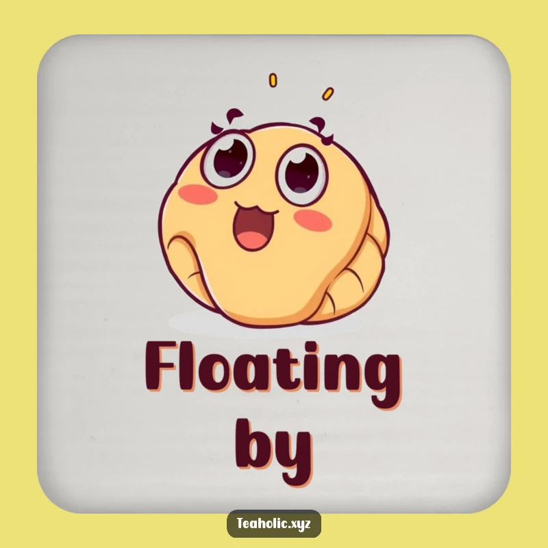 Funny Surprised Croissant Drink Coaster: Protect Surfaces with Joyful Pastry Art