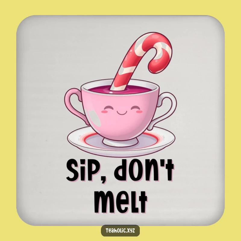 Funny Candy Cane Coaster: Protect Tables with Sweet Style, Perfect Funny Gift