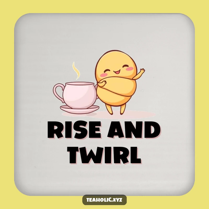 Funny Giggling Croissant Twirl Coaster - Protect Surfaces with Whimsical Flair