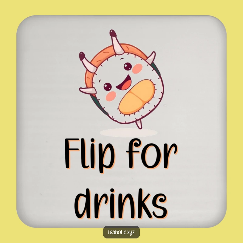 Funny Sushi Somersault Coaster Set: Playful Food Protection, Perfect Funny Gift for Tables