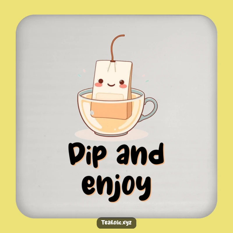 Funny Teabag Dip Coaster: Protective Character Accessory, Perfect Humorous Gift!