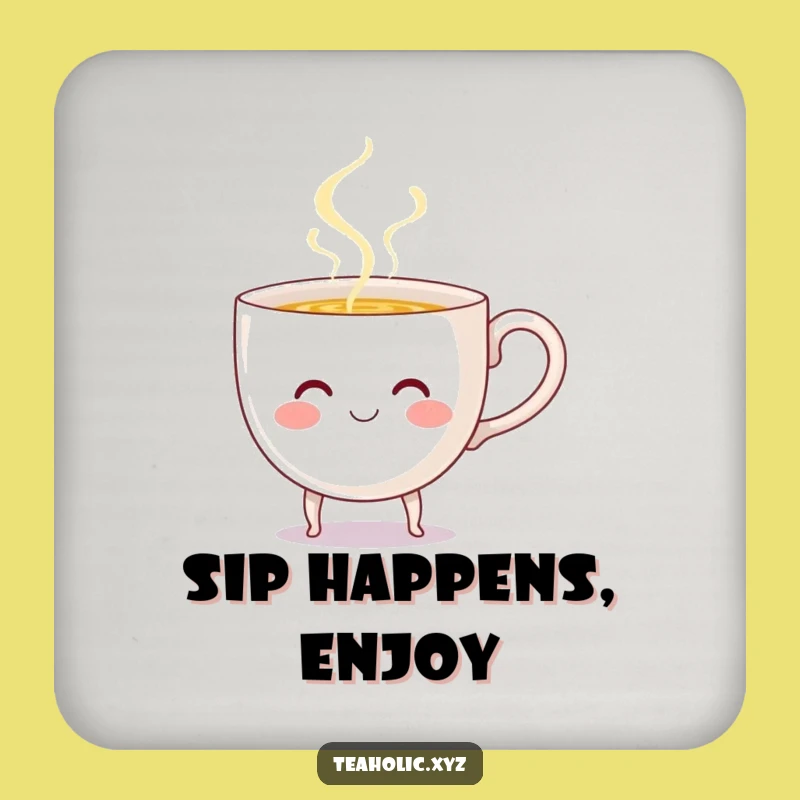 Funny Teacup Pouring Coaster - Protect Surfaces with Cheer!