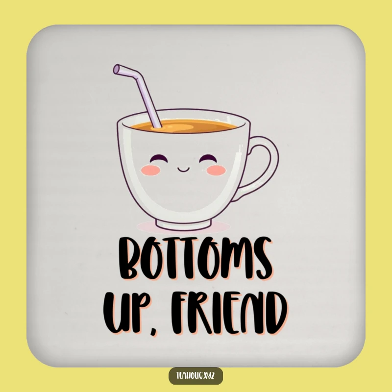 Funny Teacup Sip Coaster: Protective Character Accessory, Perfect Humorous Gift!