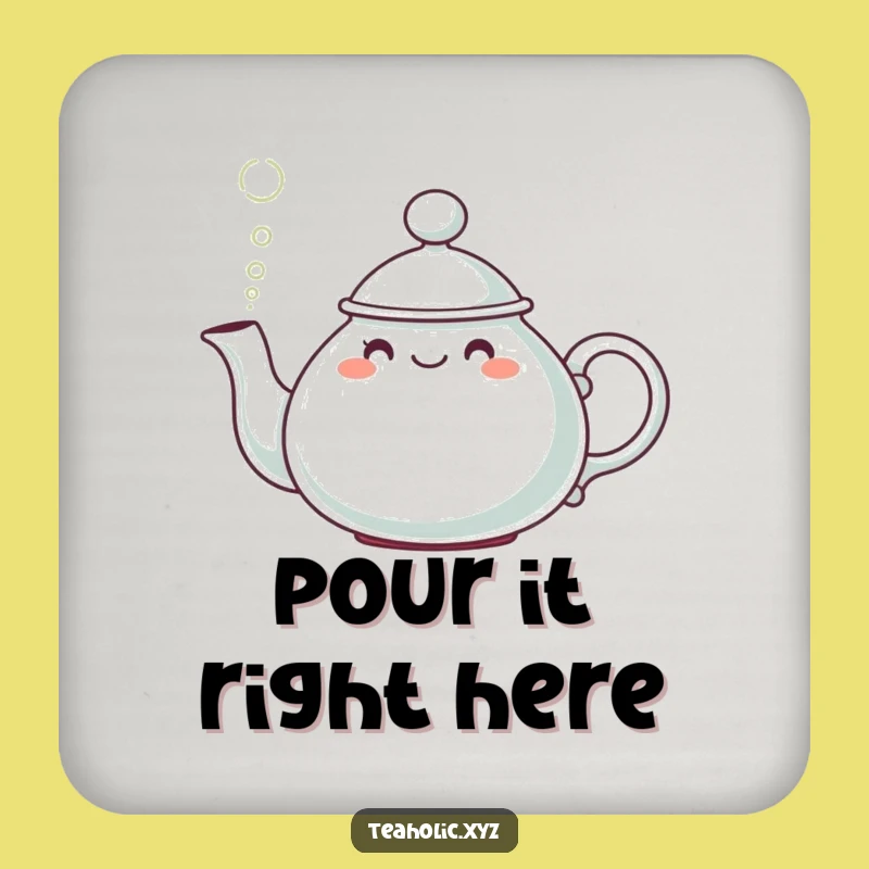 Funny Teapot Puff Coaster: Protective Character Accessory, Perfect Humorous Gift!