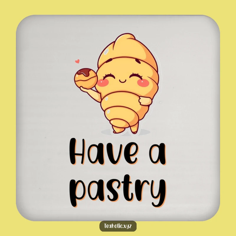 Funny Croissant Wink Coaster: Pastry Pal Protection - Stylish Funny Gift