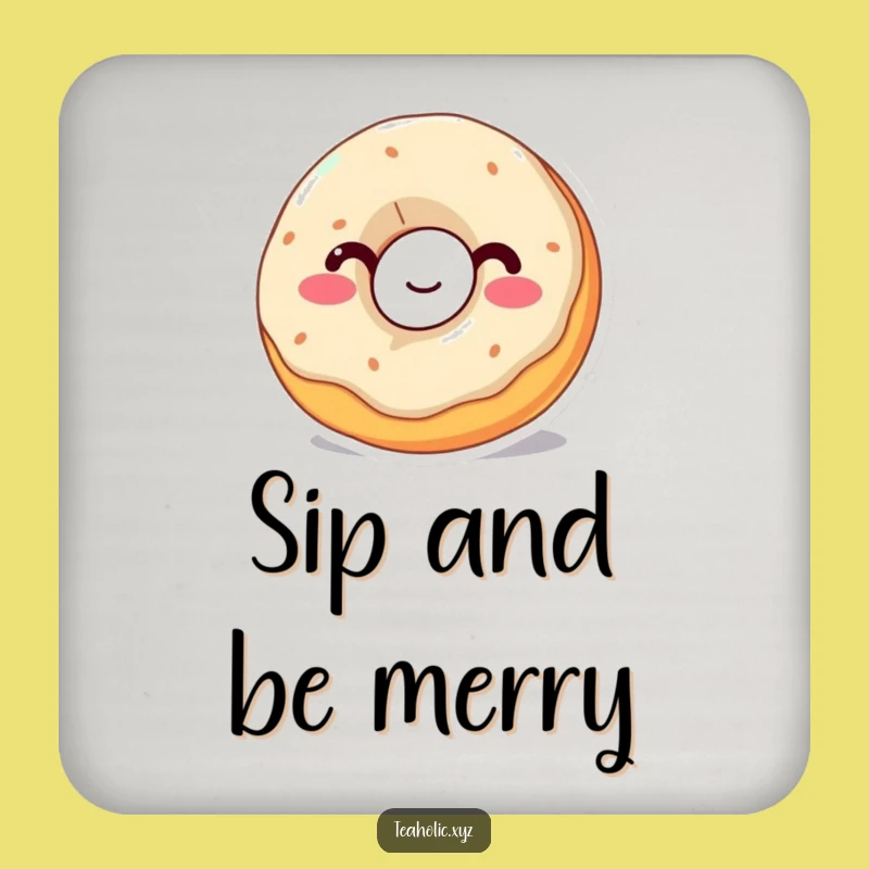 Funny Donut Sipping Coaster - Protect Surfaces with Sweet Fun!