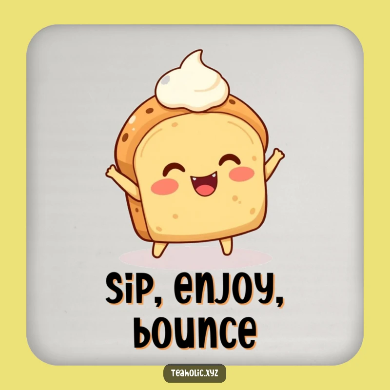 Funny Scone Bouncing Coaster - Protect Surfaces with Joy!