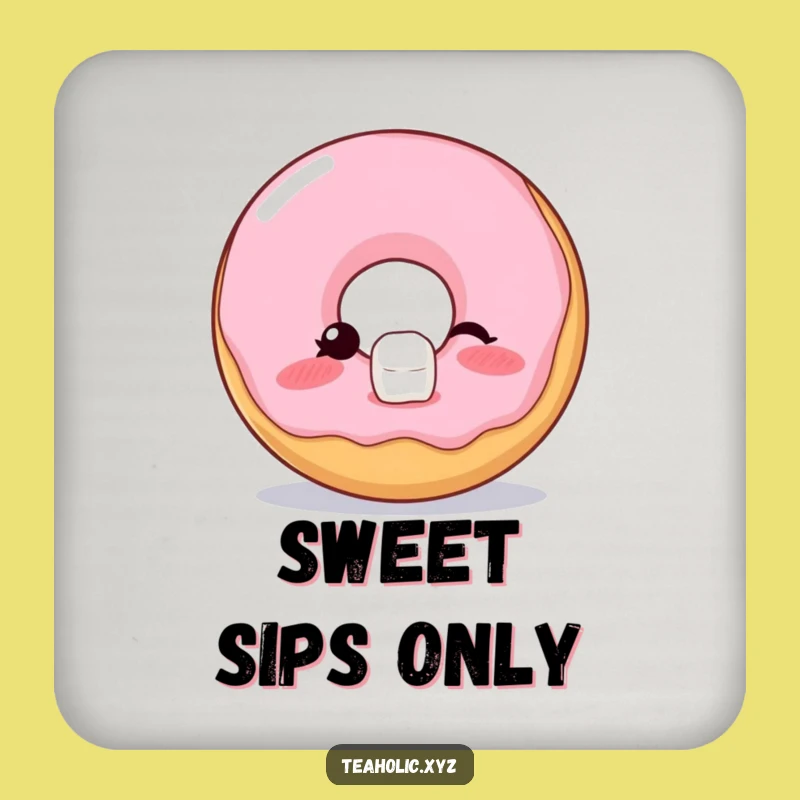Funny Donut Wink Coasters: Protect Surfaces Sweet Funny Gift