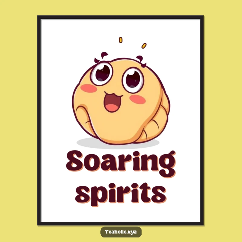 Funny Surprised Croissant Poster: Adorn Your Walls with this Joyful Pastry Art