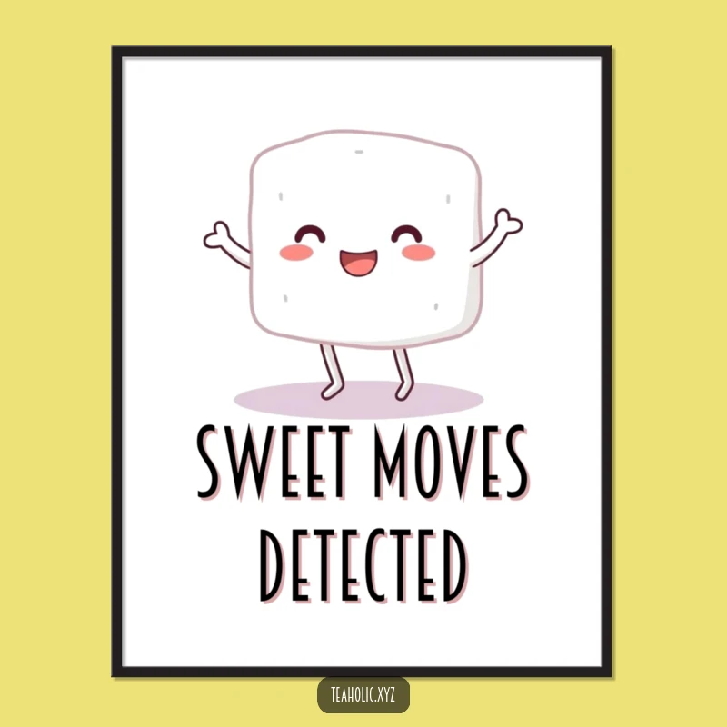 Funny Sugar Cube Dance Poster: Whimsical Character Art, Perfect Humorous Gift!
