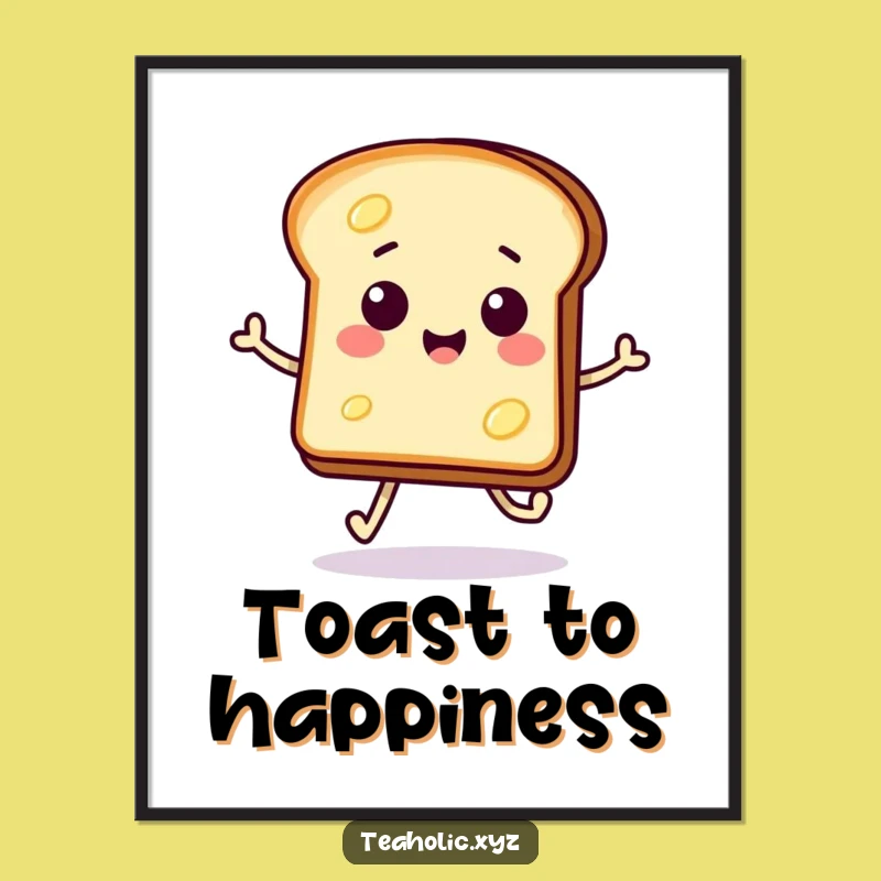 Funny Toast Poster: Buttered Hop Art for a Cheerful Funny Gift