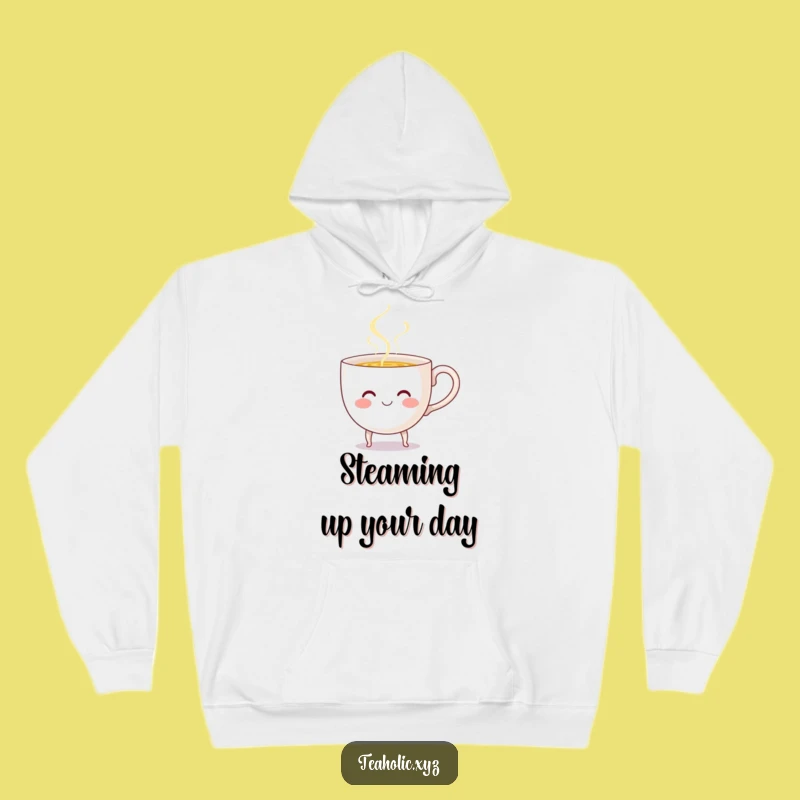 Funny Smiling Teacup Hoodie - Stay Cozy with a Cheerful Pour!
