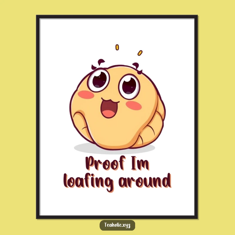 Free Printable Wall Art: Joyful Croissant Funny Pastry Art Downloadable Decor Gift