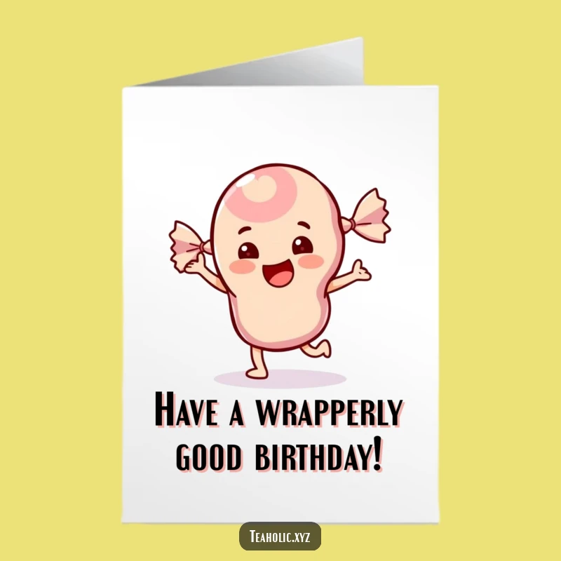 Free Printable Birthday Card: Dancing Candy's Joy, Energetic Downloadable Gift!