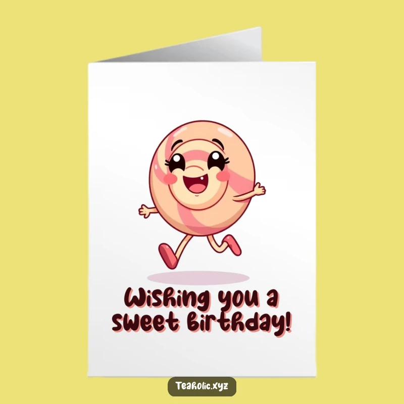 Free Printable Birthday Card: Happy Candy, Skip with Joy, Downloadable Gift