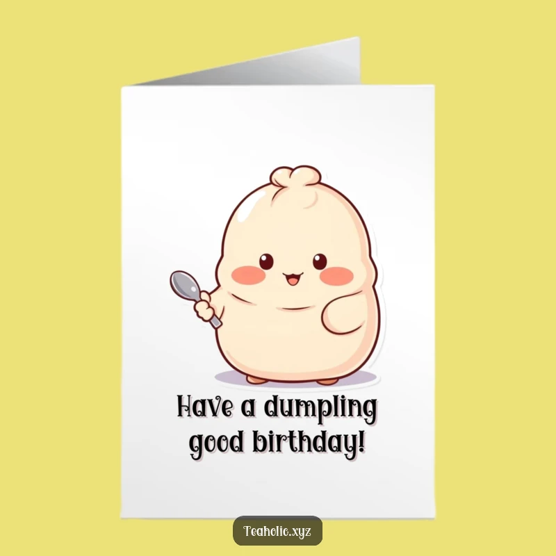 Free Printable Birthday Card: Proud Dumpling's Spoon, Cute Downloadable Gift!
