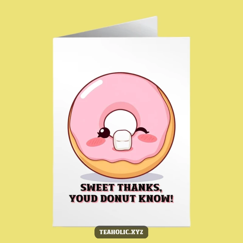 Free Printable Thank You Card: Winking Donut, Sugar Cube Balance Gift for Sweet Gratitude