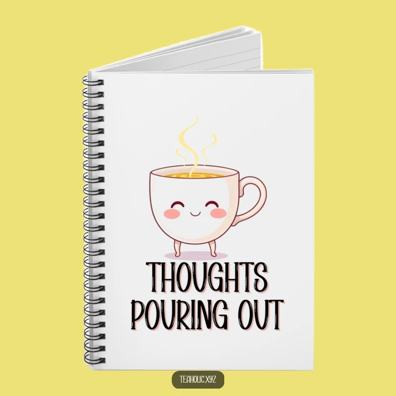 Funny Teacup Pouring Notebook - Jot Down Cheerful Thoughts!
