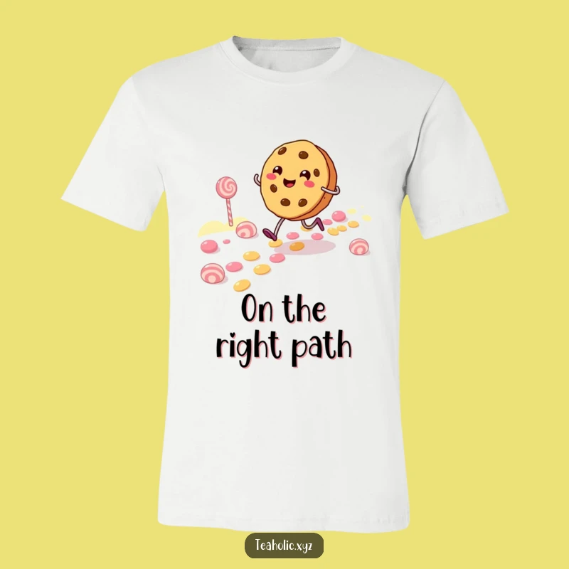 Funny Cookie Character T-Shirt: Candy Path Skipping Funny Gift