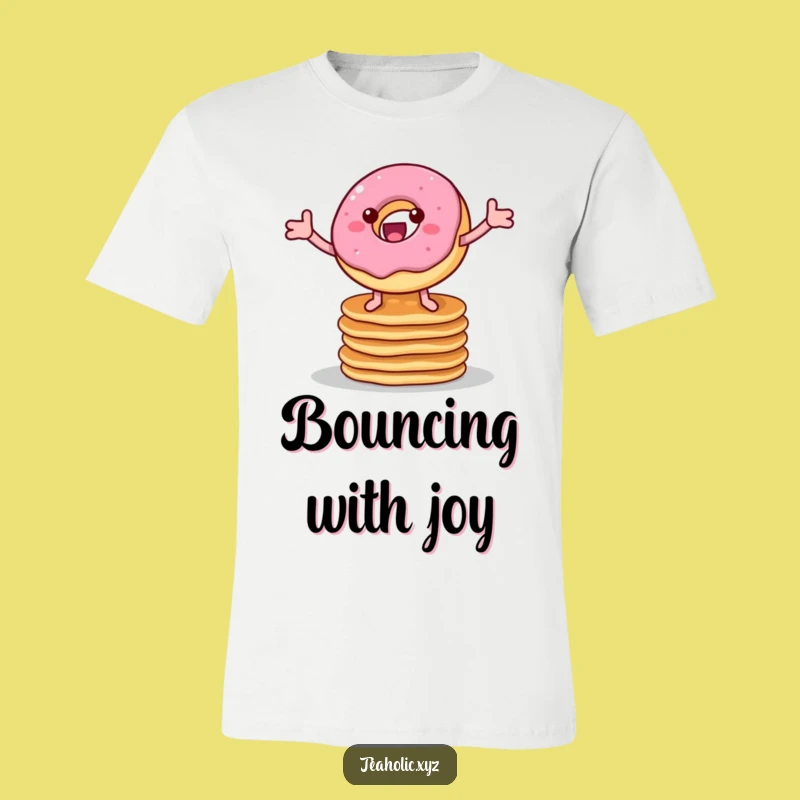 Funny Donut Pancake Bounce T-Shirt - Playful & Funny Apparel for Foodies
