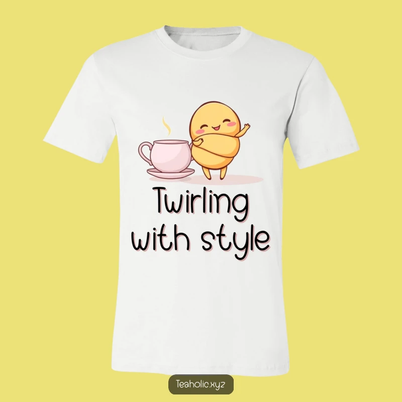 Funny Giggling Croissant Twirl T-Shirt - Wear Your Pastry Passion Hilariously